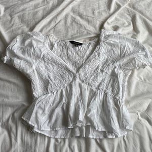 White milkmaid babydoll blouse top